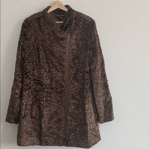 Etcetera | brown textured teddy velvet coat